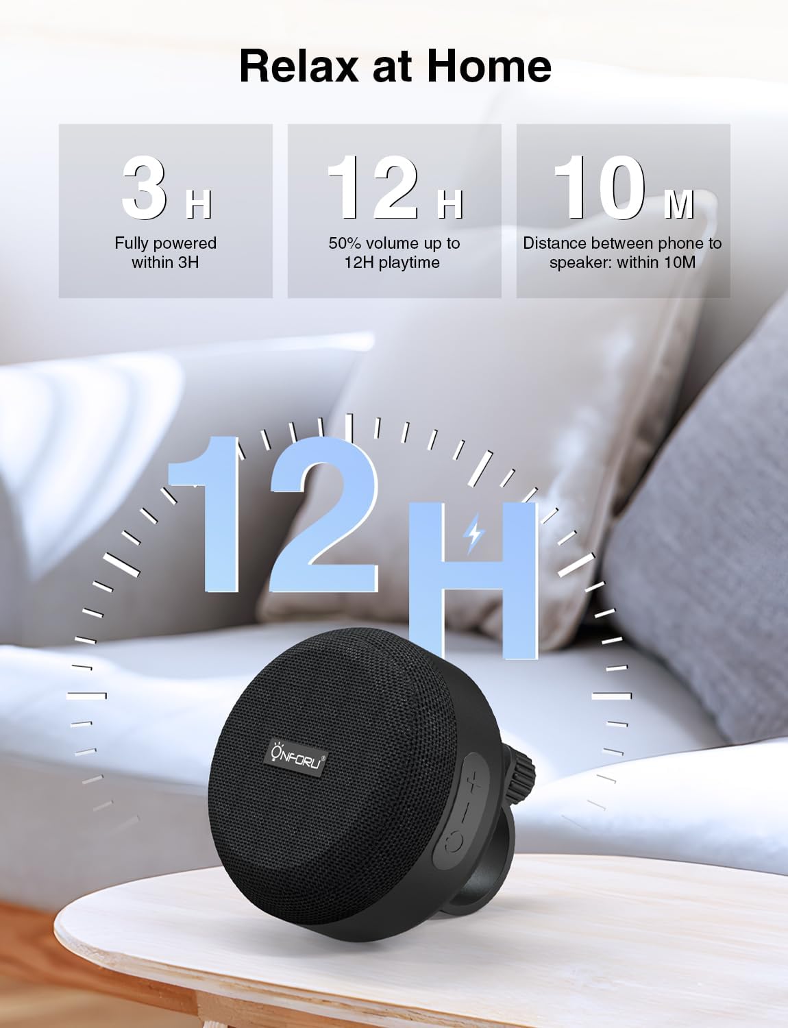 Onforu Bluetooth Bike Speaker, Portable Waterproof Bicycle Speaker with Handlebar Mount, Mini Wireless Outdoor Speaker for Bike, Scooter & Motorcycle, 5W Loud Sound, Bluetooth 5.0, 12H Playtime - Image 5