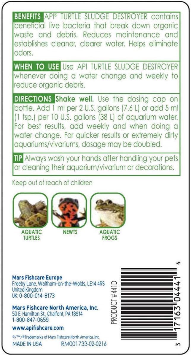 API TURTLE SLUDGE DESTROYER Aquarium Cleaner and Sludge Remover Treatment 8-Ounce Bottle - Image 2