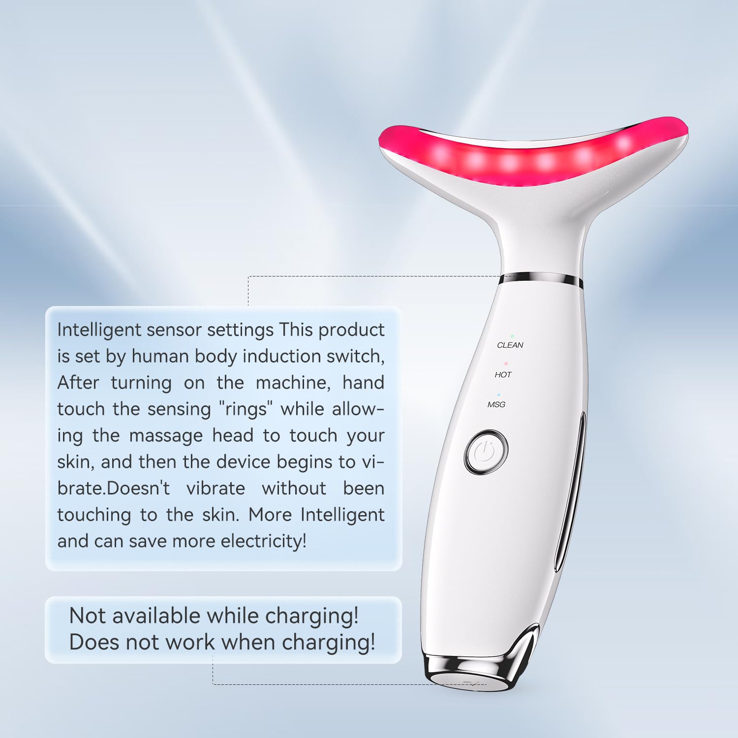 Neck Face Massager, 3-in-1 Portable Face Sculpting Tool, at-Home Facial Tool for Skin Care with Vibration (White) - Image 7