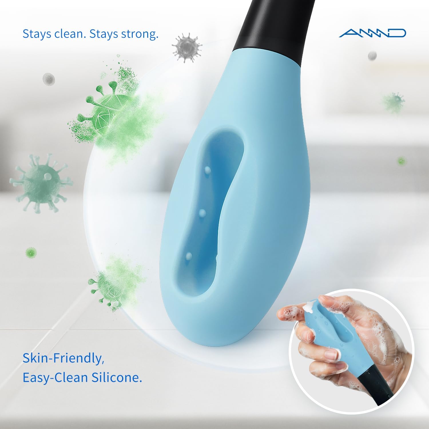 Bottom Buddy Wiping Aid – Upgraded Toilet Tissue Aids Wand for Wiping Bottom, 15.6" Long for Elderly, Overweight, Pregnant, and Limited Mobility, Blue - Image 6