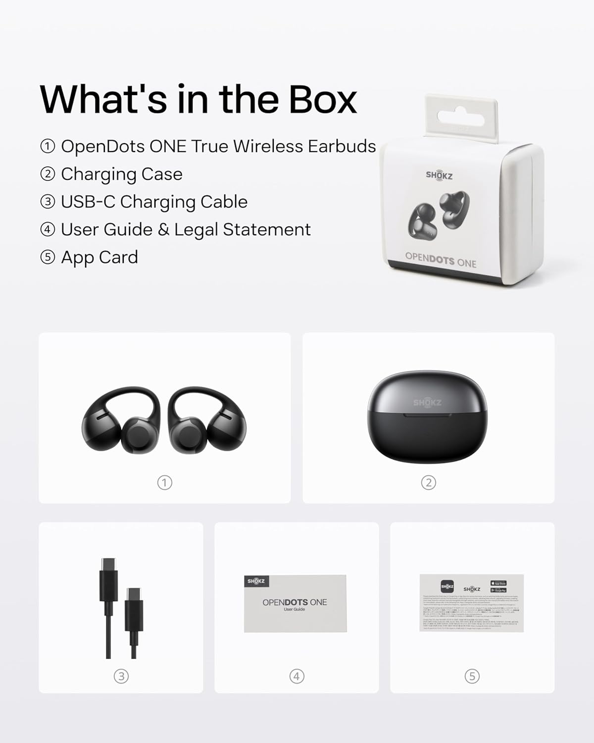 SHOKZ OpenDots ONE-Open-Ear Headphones, Clip-On Earbuds-Wireless Bluetooth Earbuds with Microphone-Secure, Lightweight, Comfort-Premium Dolby Audio-Water Resistant-Fast Charging-Up to 40 hrs Playtime - Image 9