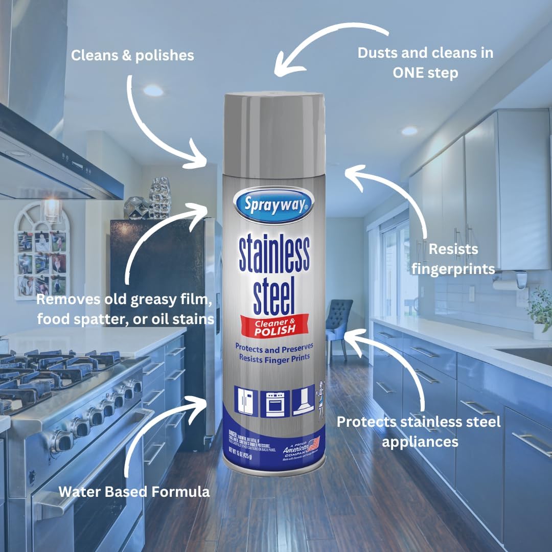 Sprayway Water-Based Stainless Steel Cleaner, 15 Fl Oz (Pack of 1) - Image 7