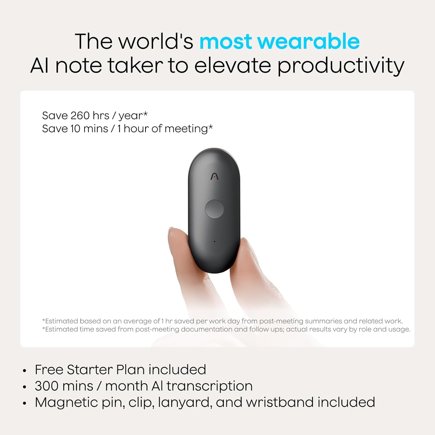 Plaud NotePin S AI Voice Recorder, Wearable AI Notetaker, AI Transcribe & Summarize, Support 112 Languages, 64GB Memory, Audio Recorder for Meetings Interviews with 4 Accessories - Image 9