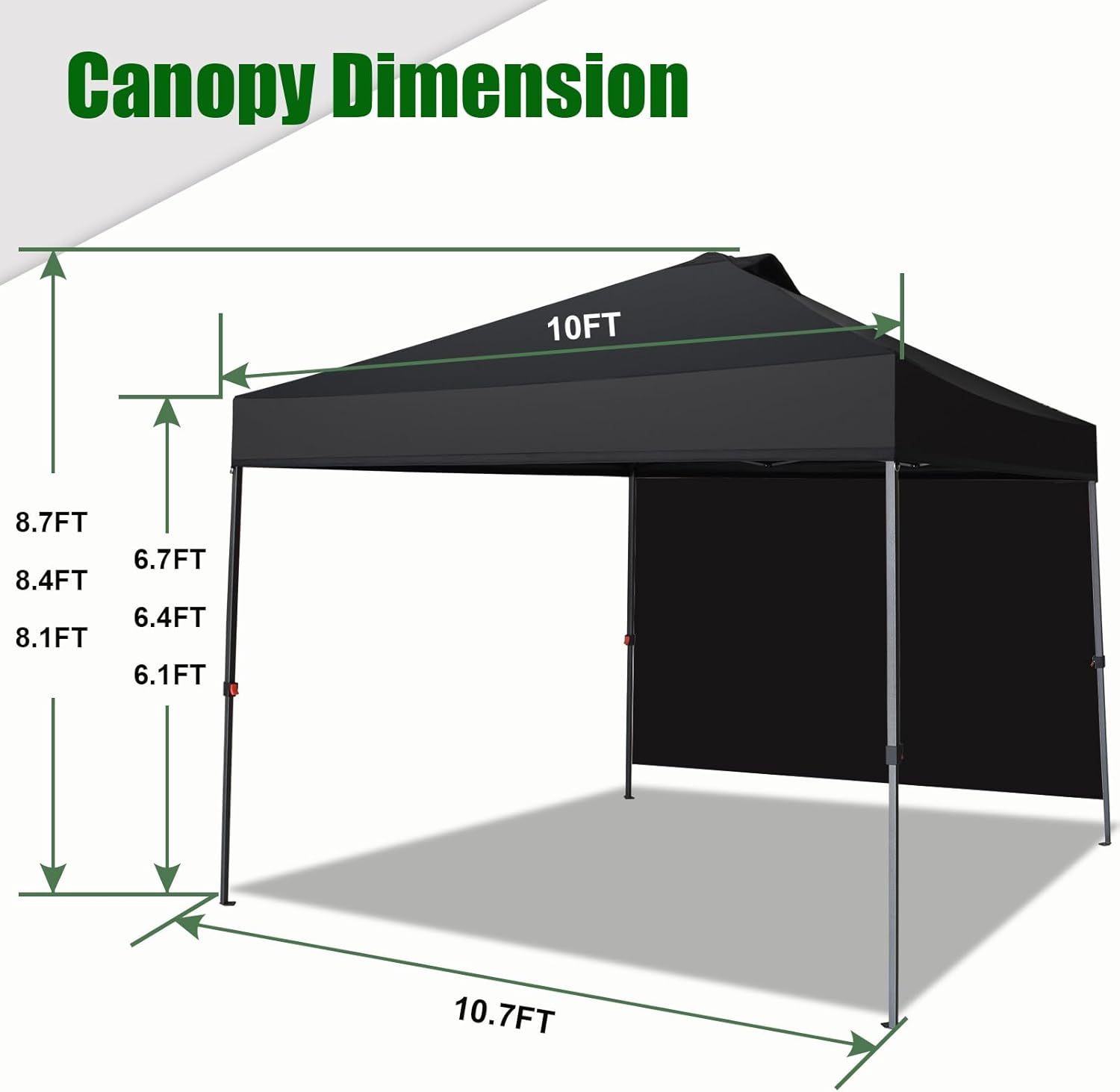 Eurmax USA NOMATTER ONE-Person Open&Close 10x10ft Pop Up Canopy Tent,Portable Shelter Canopy for Outdoor Events with 1 Removable Sidewall,Instant Canopies,Temporary Sunshade,Bonus 4 Sand Bags(Blue) - Image 4