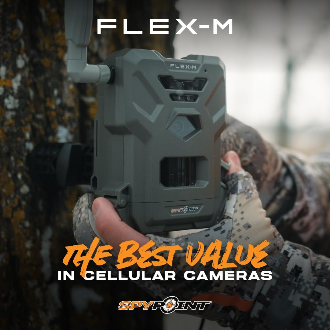 SPYPOINT Flex-M Twin Pack Cellular Trail Cameras - Best Hunting Accessories, No WiFi Needed, GPS, Night Vision, Dual-Sim LTE, IP65 Water-Resistant Game Camera, 28MP Photos, 720p Videos + Sound (2) - Image 3