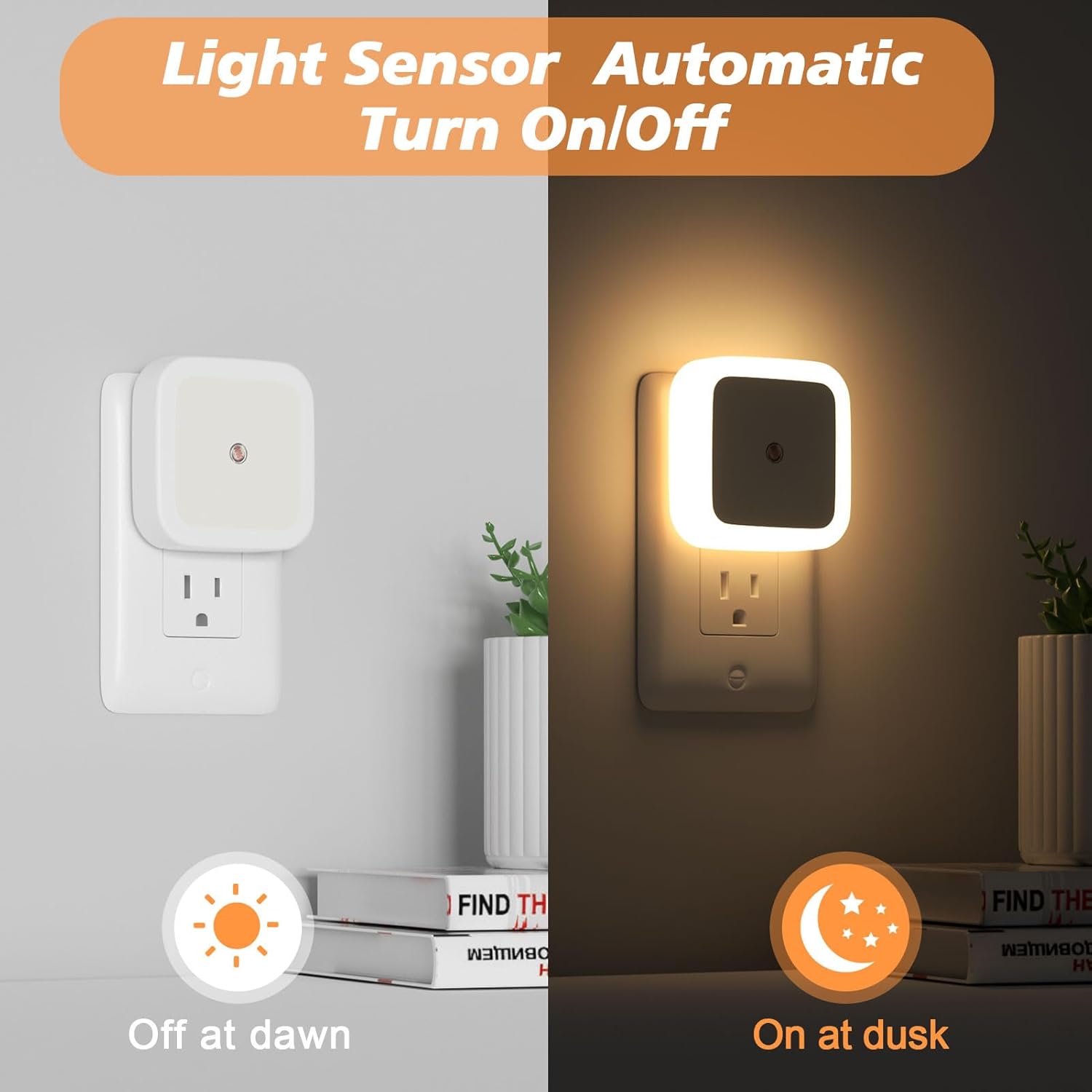 Sujeet Night Light, Night Lights Plug into Wall 8-Pack, Nightlight Plug in Night Light, Dusk to Dawn Night Lamp Led (Warm White) - Image 4