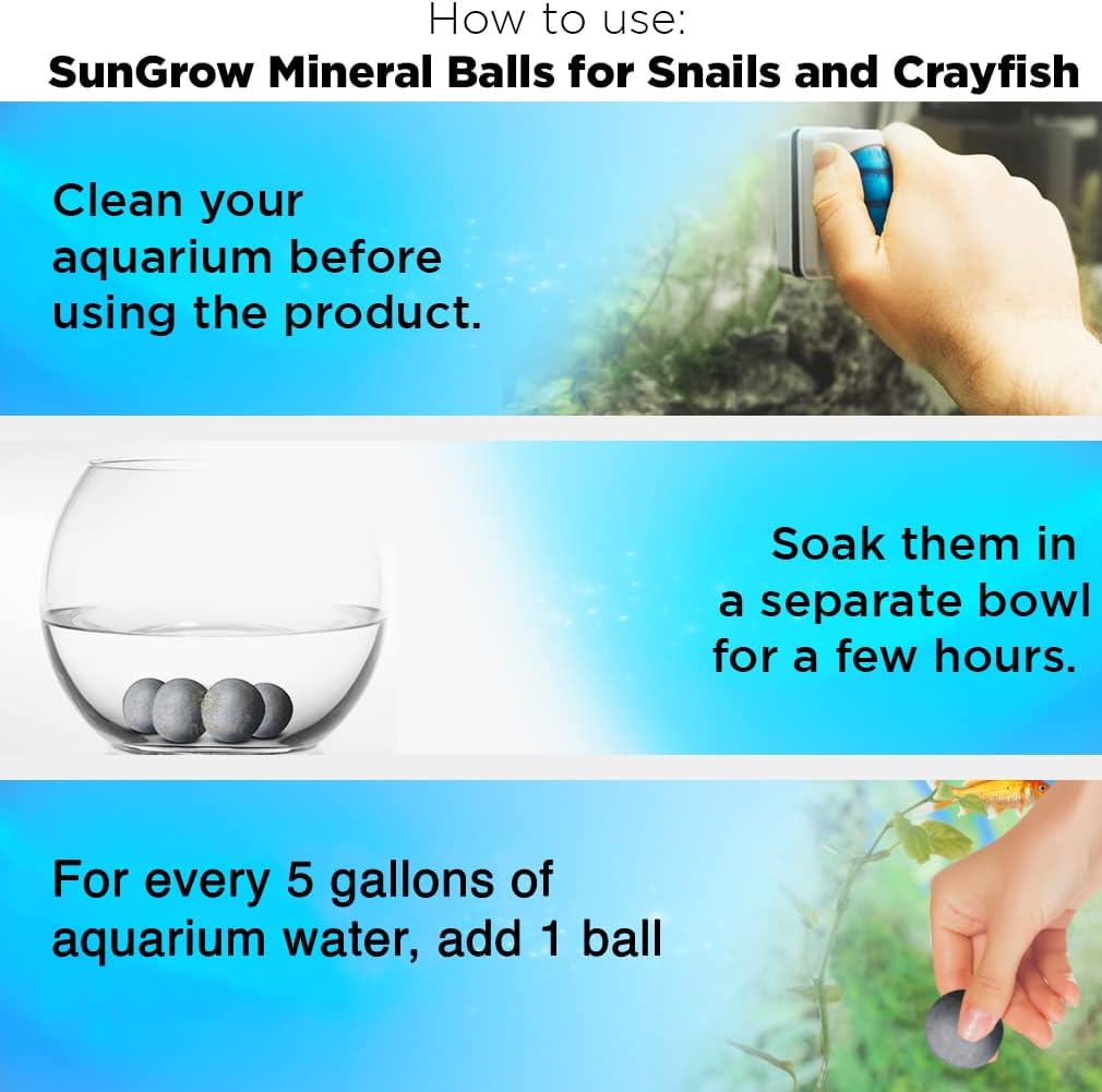 SunGrow Snail and Crayfish Energy Balls, Enhance Color, Calcium-Rich Gray Pearls for Invertebrates, Functional and Beneficial Aquarium Decor, 10-Pieces per Pack - Image 4