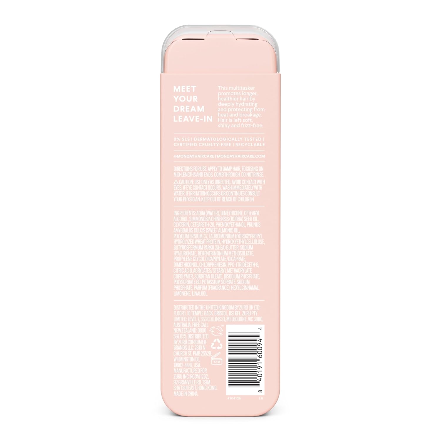 MONDAY HAIRCARE MOISTURE Leave in Conditioner with Hyaluronic Acid, Jojoba & Almond Oil, Shea Butter& Wheat Protein for Dry & Dull Hair 150mL - Image 2