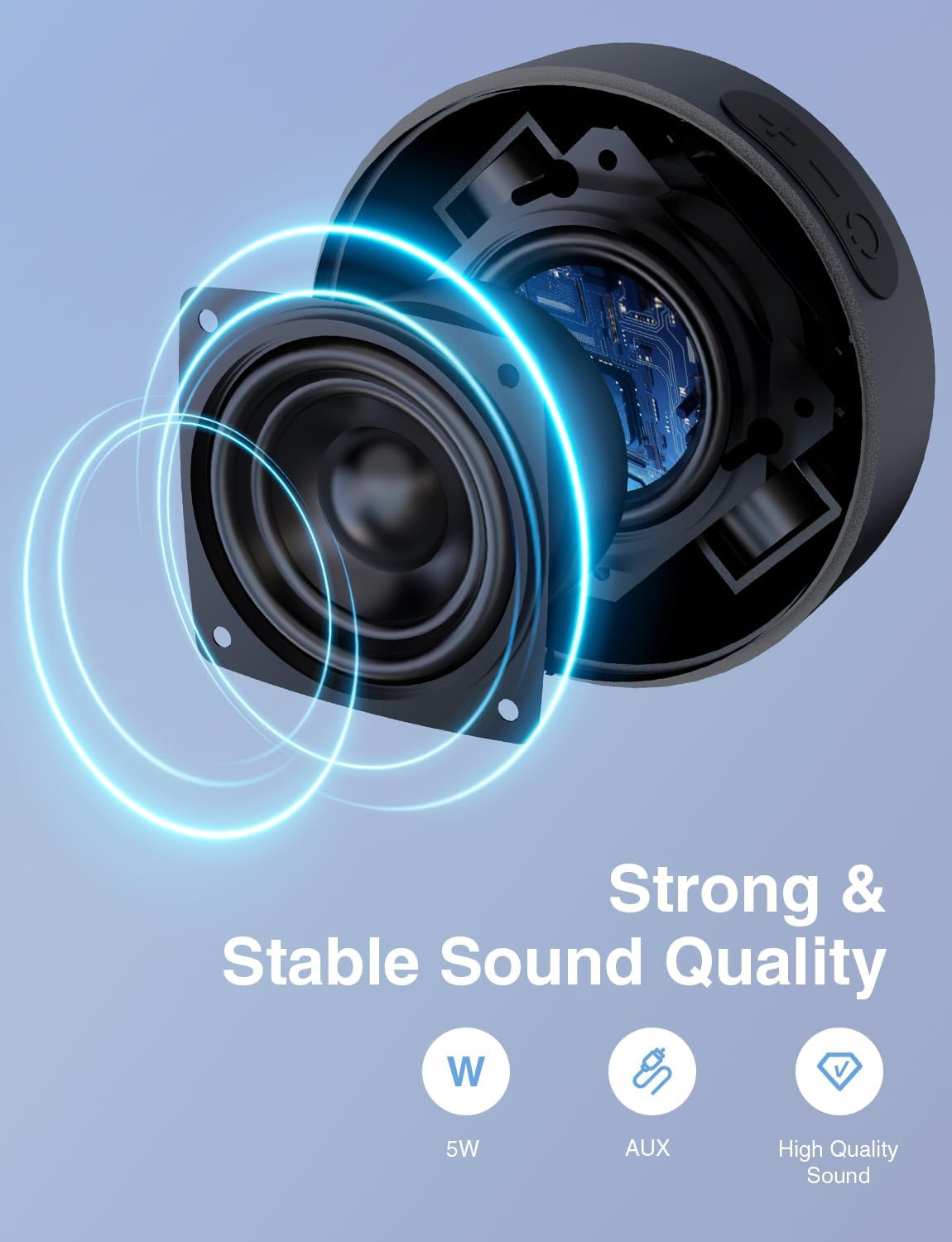 Onforu Bluetooth Bike Speaker, Portable Waterproof Bicycle Speaker with Handlebar Mount, Mini Wireless Outdoor Speaker for Bike, Scooter & Motorcycle, 5W Loud Sound, Bluetooth 5.0, 12H Playtime - Image 6