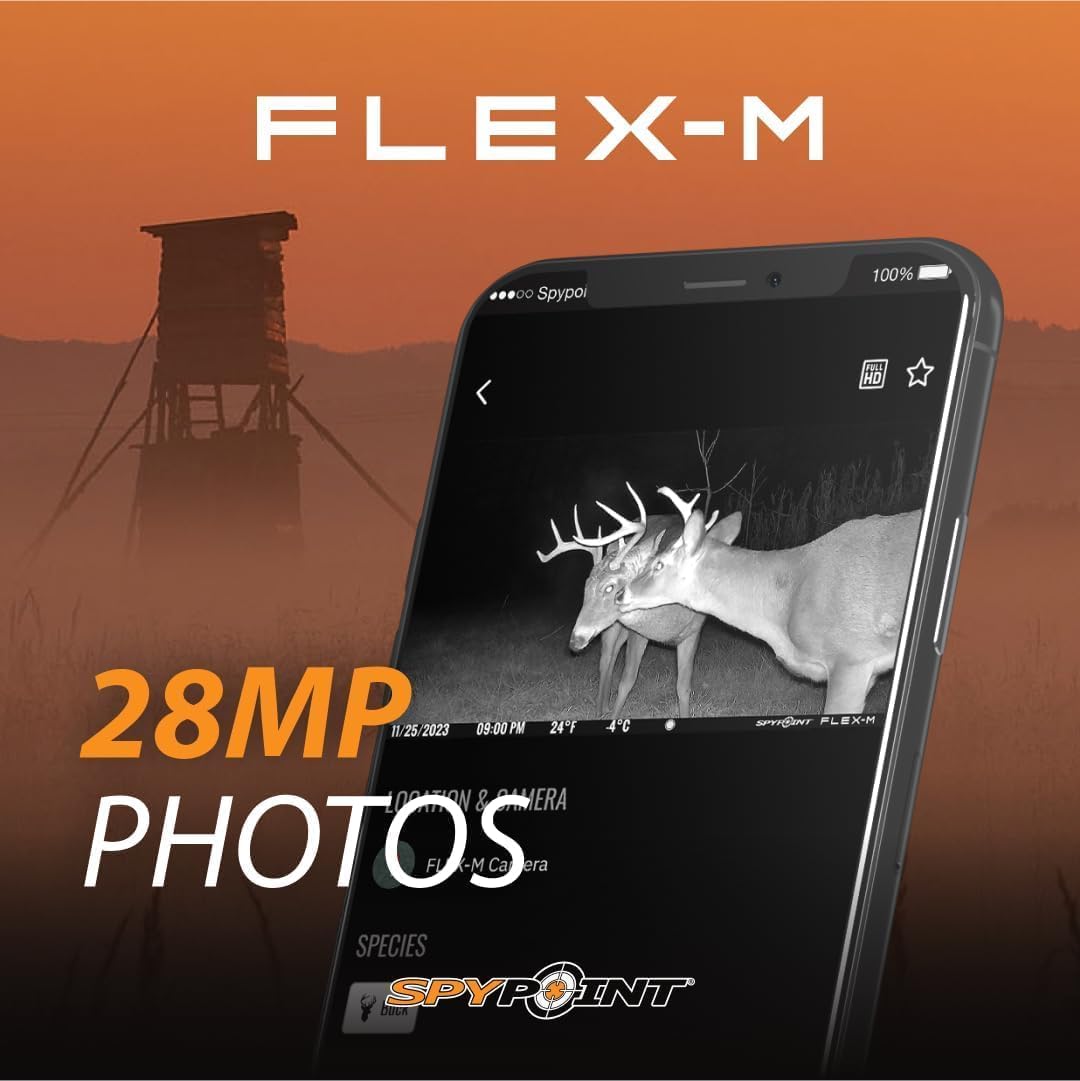 SPYPOINT Flex-M Twin Pack Cellular Trail Cameras - Best Hunting Accessories, No WiFi Needed, GPS, Night Vision, Dual-Sim LTE, IP65 Water-Resistant Game Camera, 28MP Photos, 720p Videos + Sound (2) - Image 6