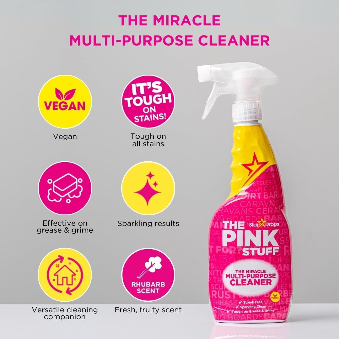 Stardrops The Pink Stuff Miracle Multi-Purpose Cleaner – Removes Grease, Grime, and Stains on Kitchens, Bathrooms, Floors, and More, 25 fl Oz - Image 7