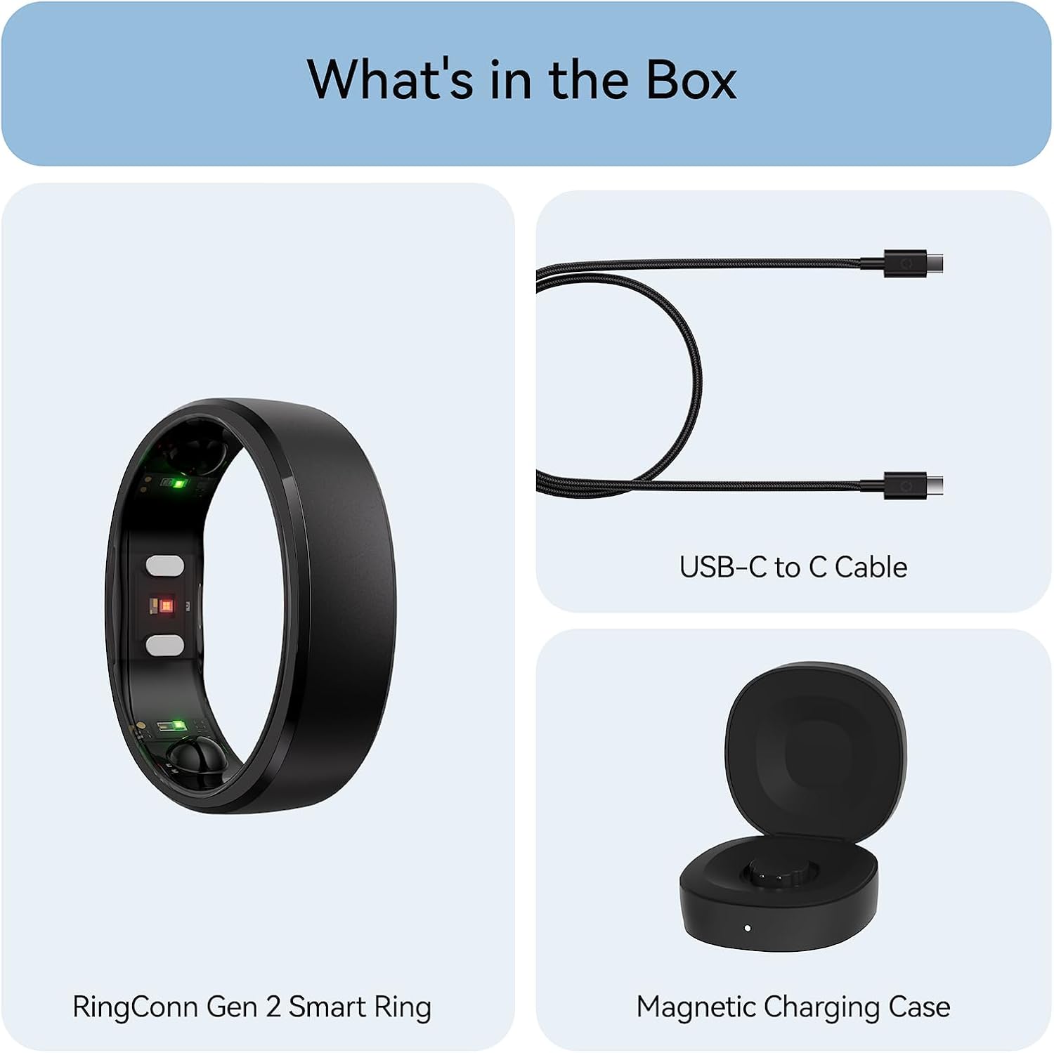 RingConn Gen 2, World’s First Smart Ring with Sleep Apnea Monitoring, No APP Subscription, 12-Day Battery Life, Stress/Heart Rate/Women's Health Tracker, Android & iOS Compatible (Black, Size 10) - Image 8