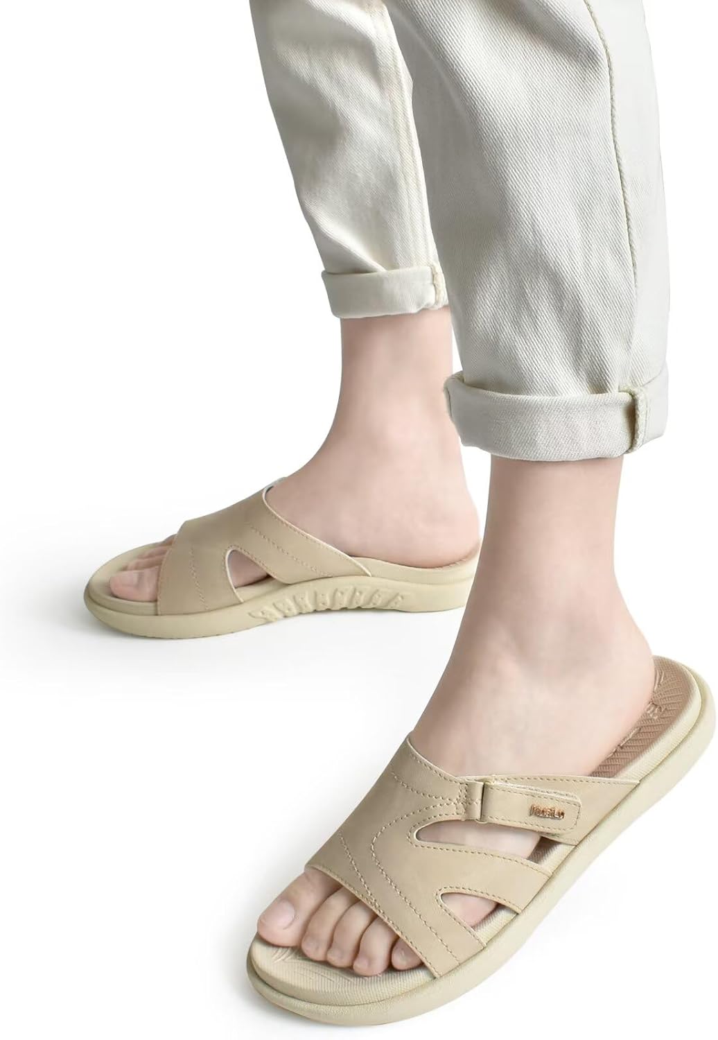 KuaiLu Womens Fashion Orthotic Slides Ladies Lightweight Athletic Yoga Mat Sandals Slip On Thick Cushion Slippers Sandals With Comfortable Plantar Fasciitis Arch Support - Image 2