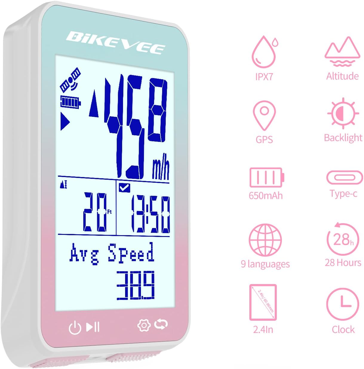 GPS Speedometer & Odometer - Wireless Bike Computer, Auto Start/Stop, Auto Backlight, IPX7 Waterproof, 2.4" LCD, Cycling Tracker in MPH & KM/H - Image 7