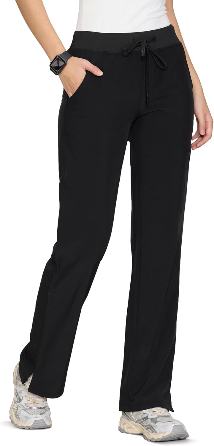 floralhue Women's Scrub Pants - Breathable & Soft Straight-Leg Pull-on Cargo Pant,Drawstring Bottoms with 3 Pockets - Image 5