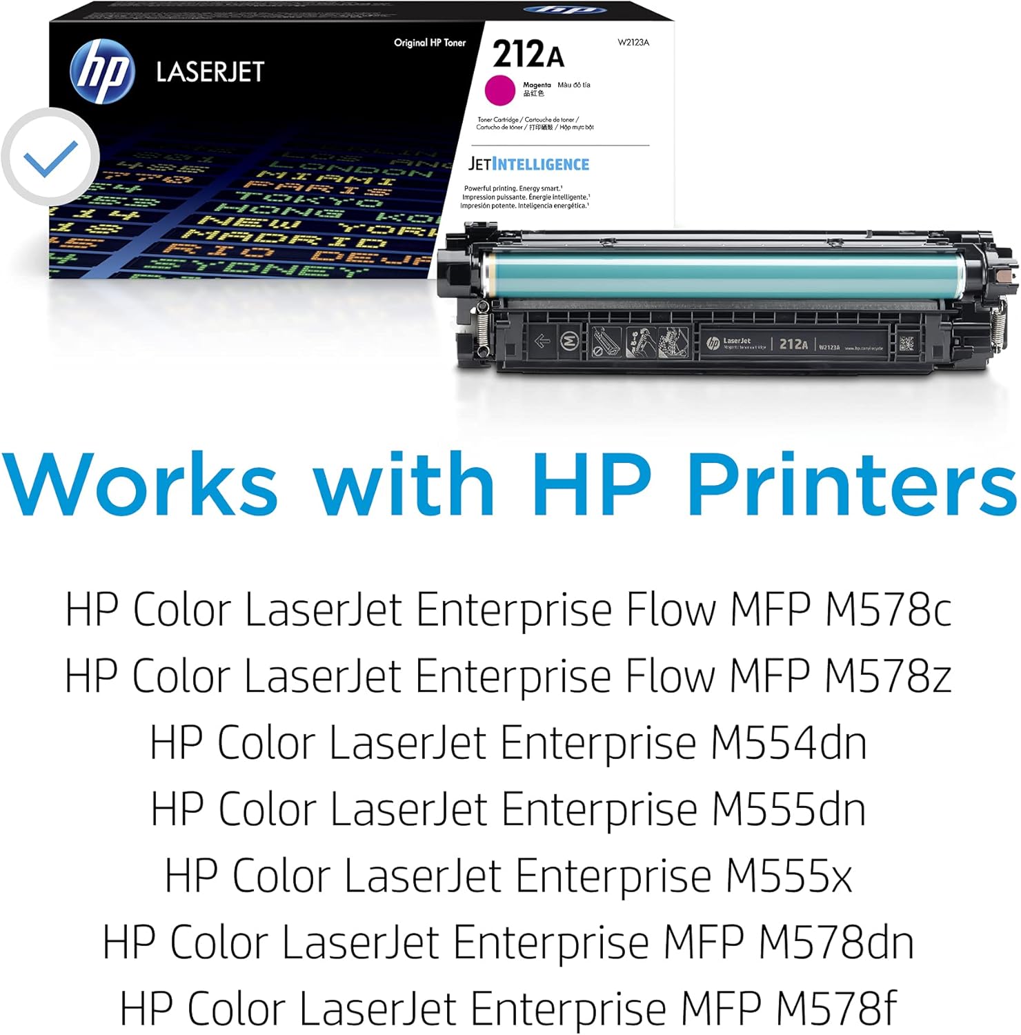 HP 212A Magenta Toner Cartridge Printers | Works with Color LaserJet Enterprise M554, M555 Series; Color LaserJet Enterprise MFP M578 Series | W2123A - Image 2