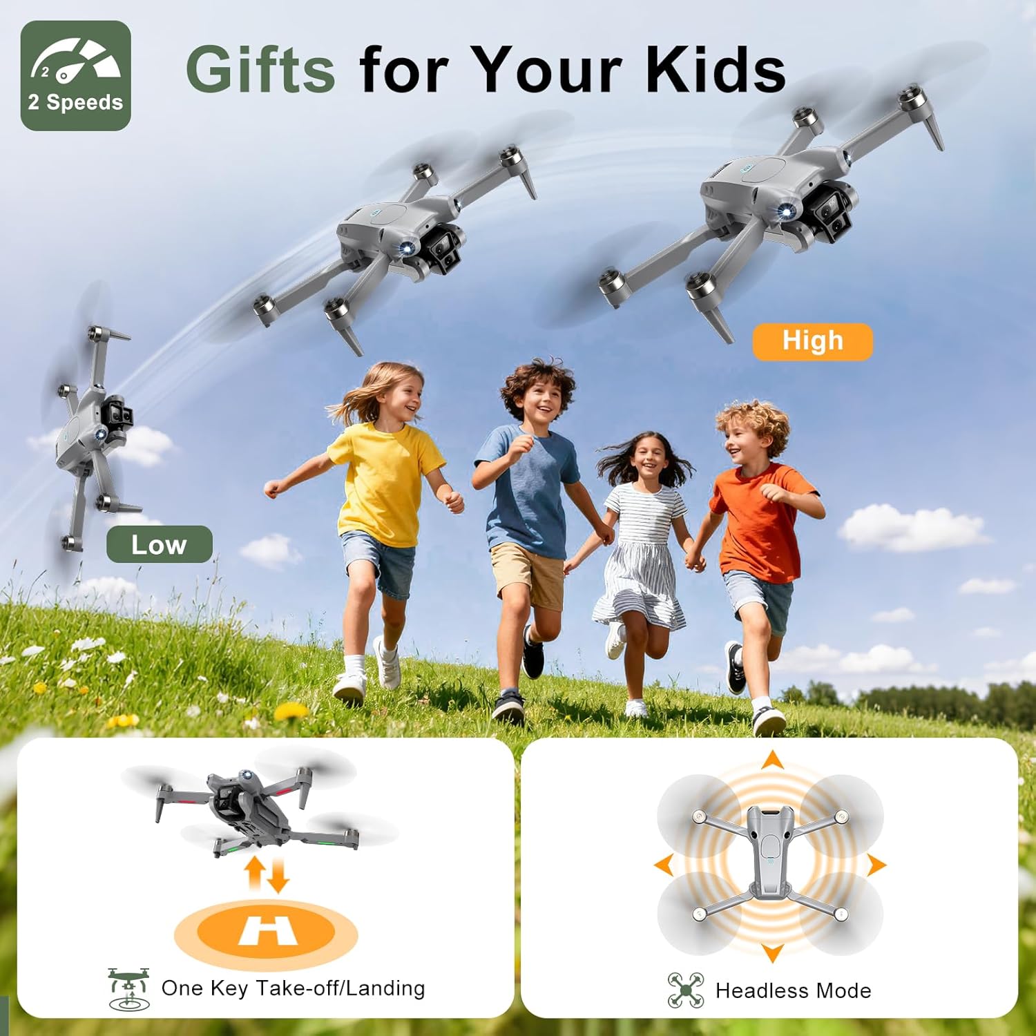PRO Drone with Camera for Adults 4K,Brushless Motors Drone for Kids Beginners,40mins Flight Time with 2 Batteries,FPV Foldable RC Quadcopter,Toys Gifts for Teen Boys Girls, Beginner(Grey) - Image 4