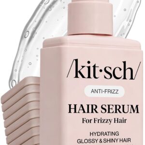 Kitsch Frizz Control Hair Serum – Lightweight Anti Frizz Serum for Curly Hair with Heat Protection | Adds Glossy Shine, Smooths Flyaways & Safe for Color Treated Hair – 2.3oz