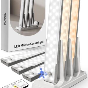 EZVALO 6-Pack Under Cabinet Lighting with Charging Station, 2000mAh Rechargeable Wireless Motion Sensor Lights, 3 Color Temps, Dimmable, Timer, Magnetic, with Remote Control for Kitchen, Closet, Stair