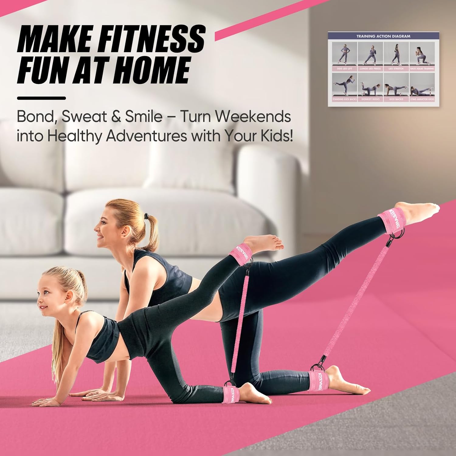 KUZARO Ankle Resistance Bands with Cuffs, Ankle Weights Bands for Working Out, Women Leg and Glutes Workout Equipment, Exercise Bands for Kickbacks, Butt and Booty Trainer, Home Gym Fitness Equipment - Image 7