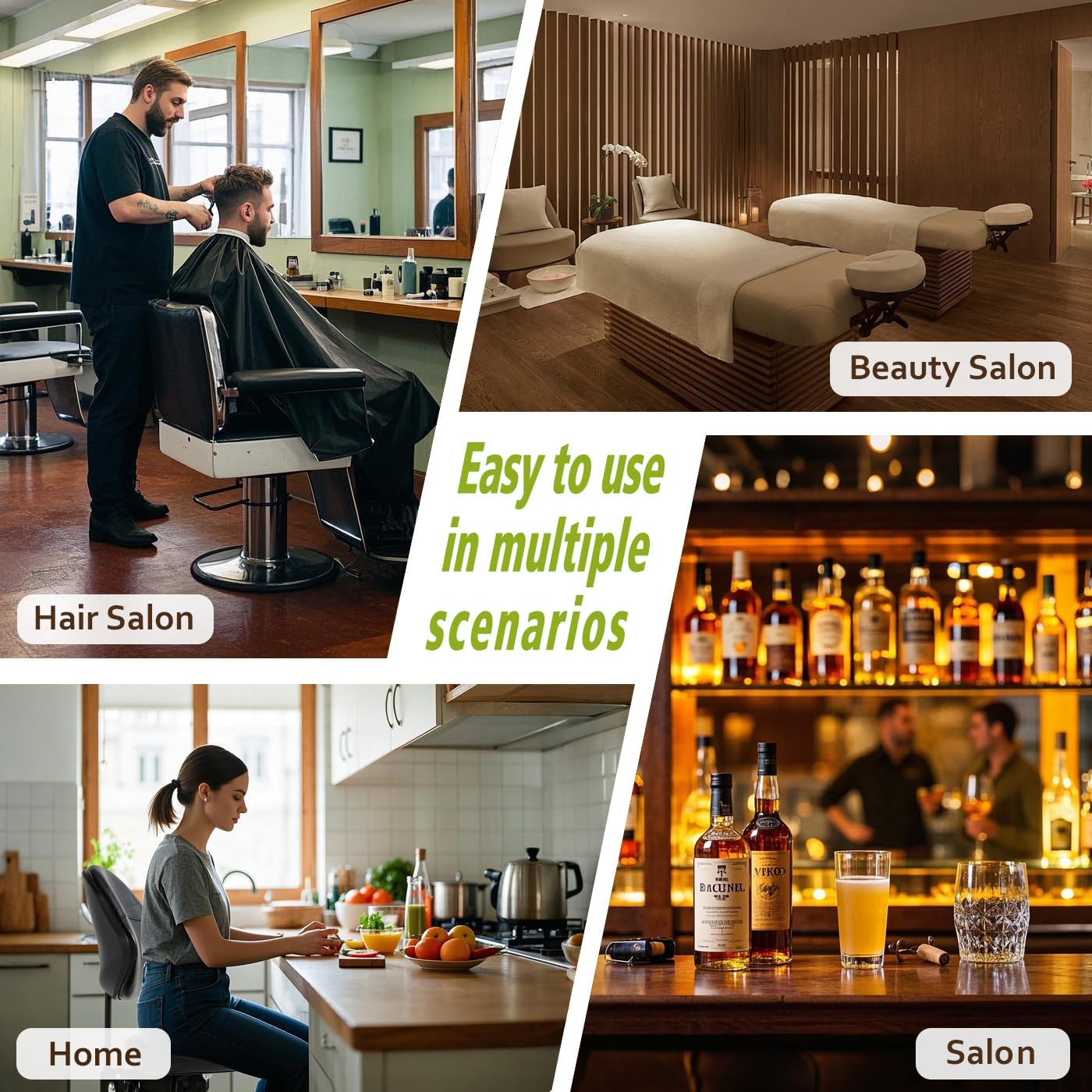Saddle Stool Chair with Wheels,Ergonomic Swivel Rolling Height Adjustable for Salon Beauty Clinic Dentist Tattoo Home Office - Image 6