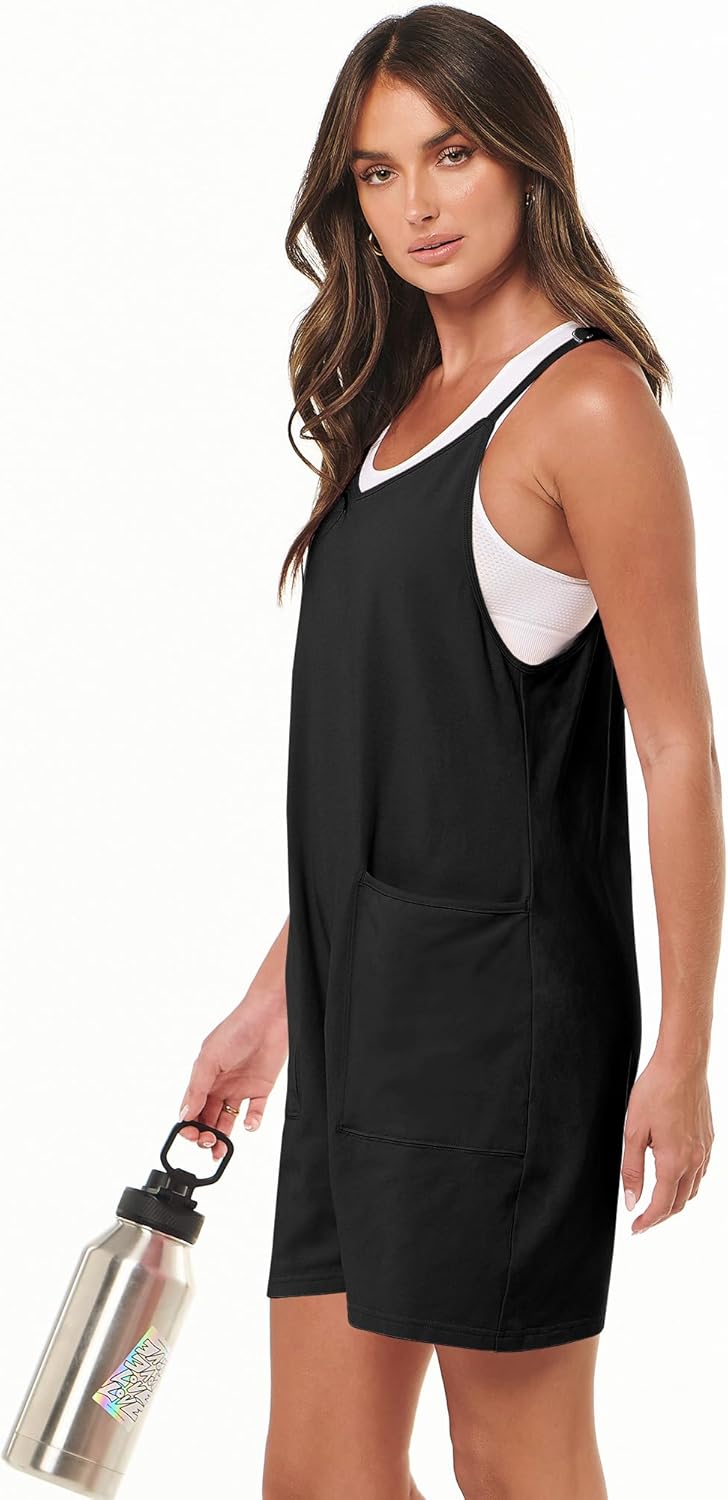 ANRABESS Womens Rompers Summer Casual Loose Sleeveless Overalls Spaghetti Strap Shorts Jumpsuit 2026 Beach Vacation Clothes - Image 5