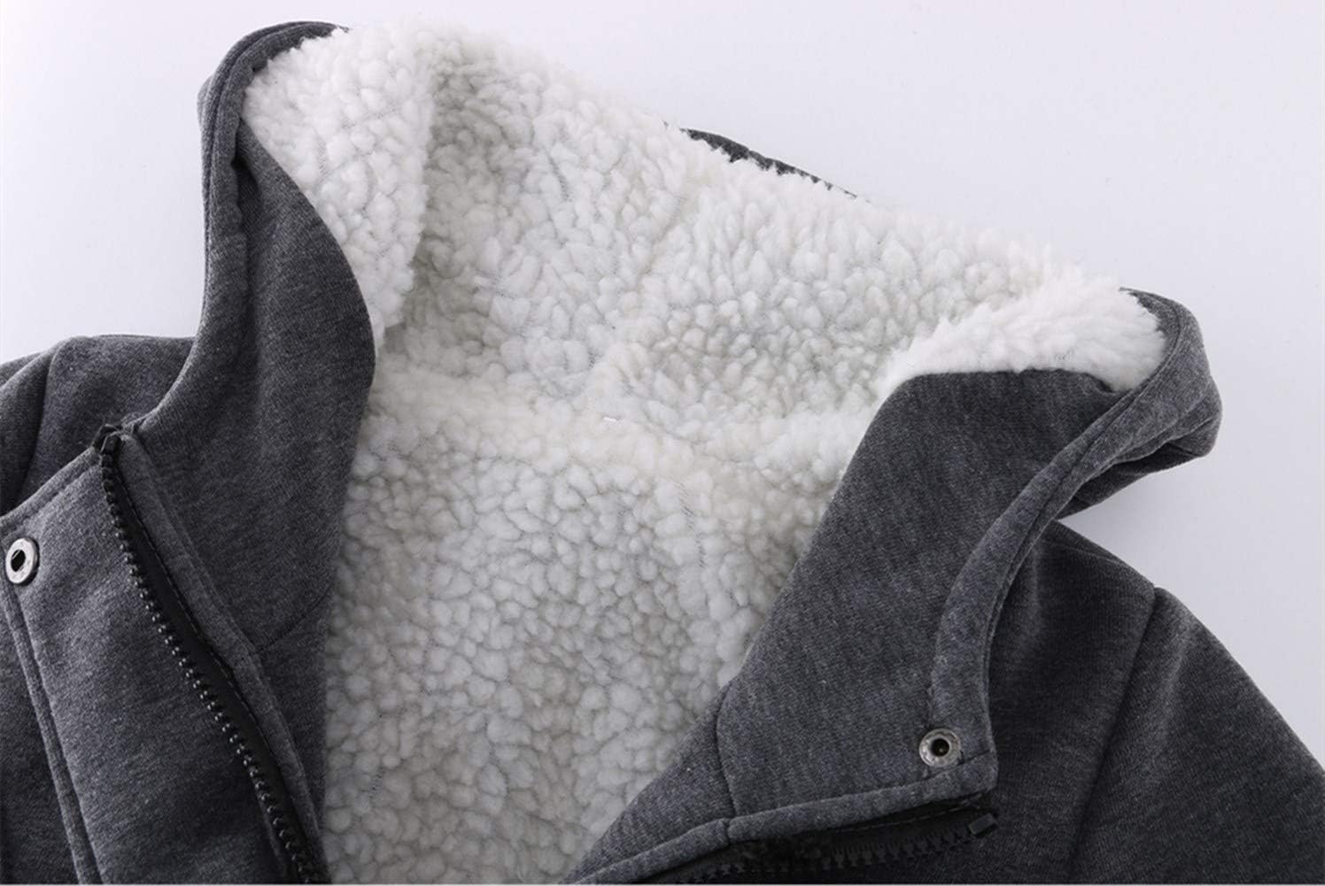 JiangWu Womens Fashion Horn Button Fleece Thicken Coat with Hood Winter Warm Jacket - Image 3