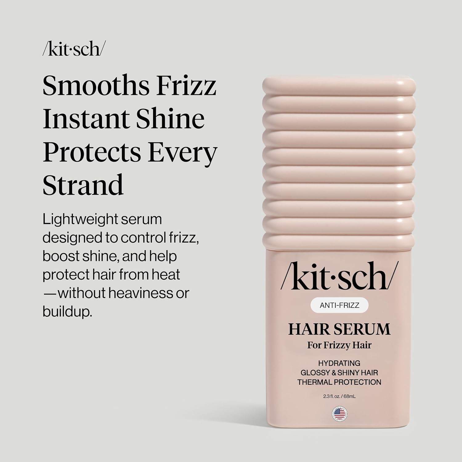 Kitsch Frizz Control Hair Serum - Lightweight Anti Frizz Serum for Curly Hair with Heat Protection | Adds Glossy Shine, Smooths Flyaways & Safe for Color Treated Hair - 2.3oz - Image 2