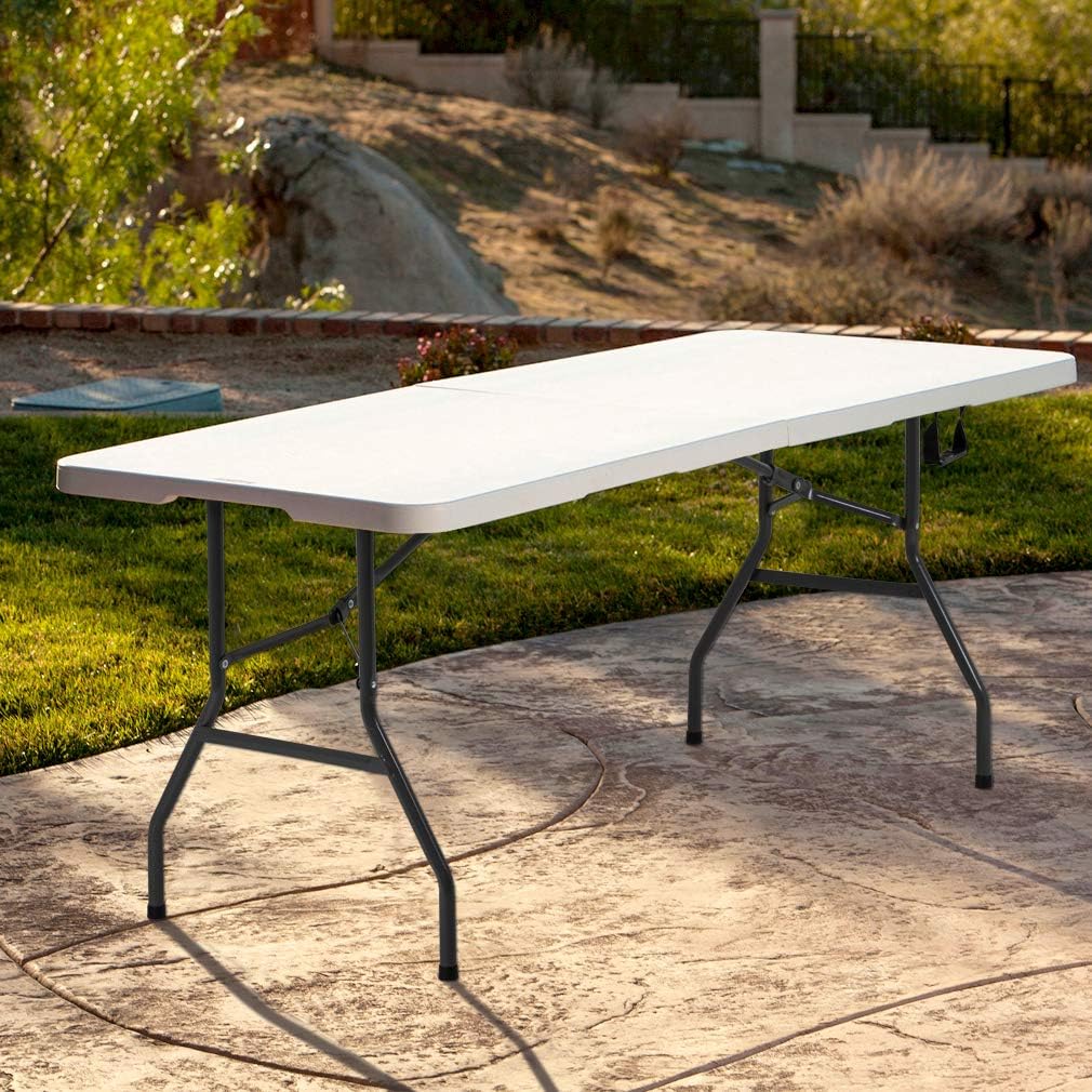 BestOffice 6FT Picnic Table Folding, Camping, Plastifor Party Event,White - Image 2