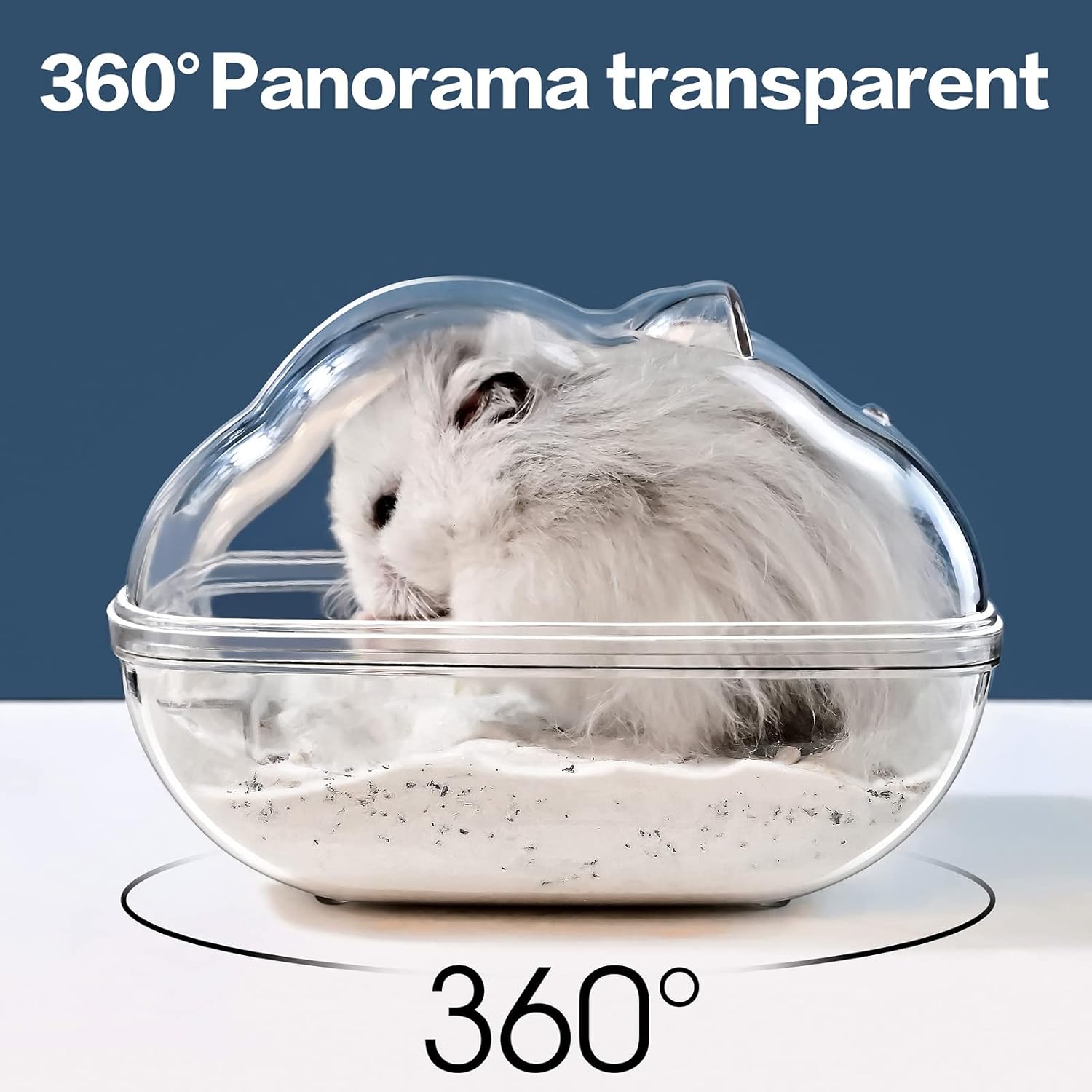 lazYYzal Hamster Bathtub,Hamster Bathroom,Small Animal Habitat Décor,Sand Bath Container Transparent Beds,Hamster Bed,Ice Bathtub,Sleep Pad Nest,Sand Bath Box for Small Pet Animals Cage Accessories(S) - Image 2