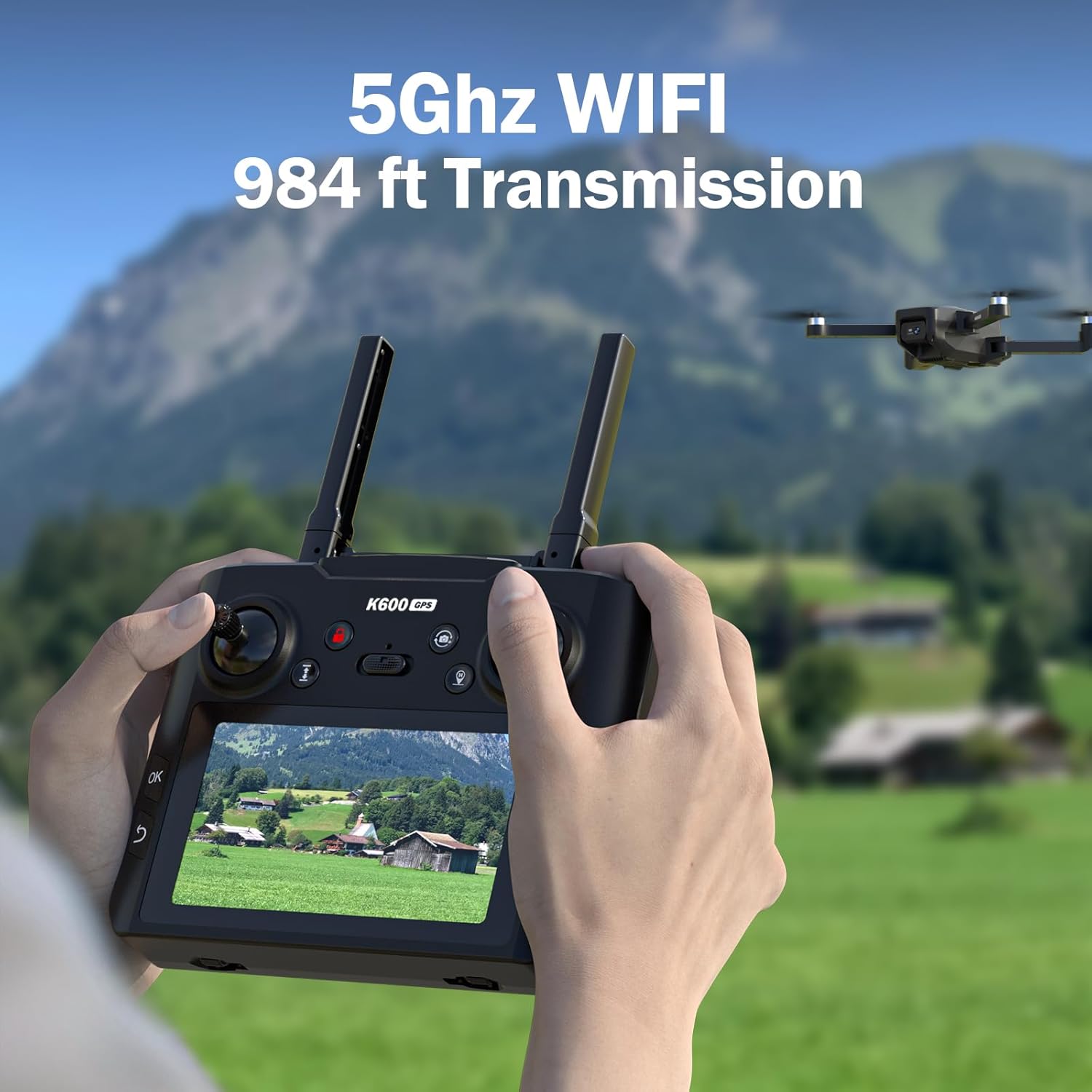 GPS Drone with EIS Camera 4.5" LCD Screen on Controller, FPV Drones Al Track&Orbit Mode with Professional with Auto Return Follow Me for Adult Beginner, GPS Brushless Drone Long Range Circle Fly,Under 249g - Image 2