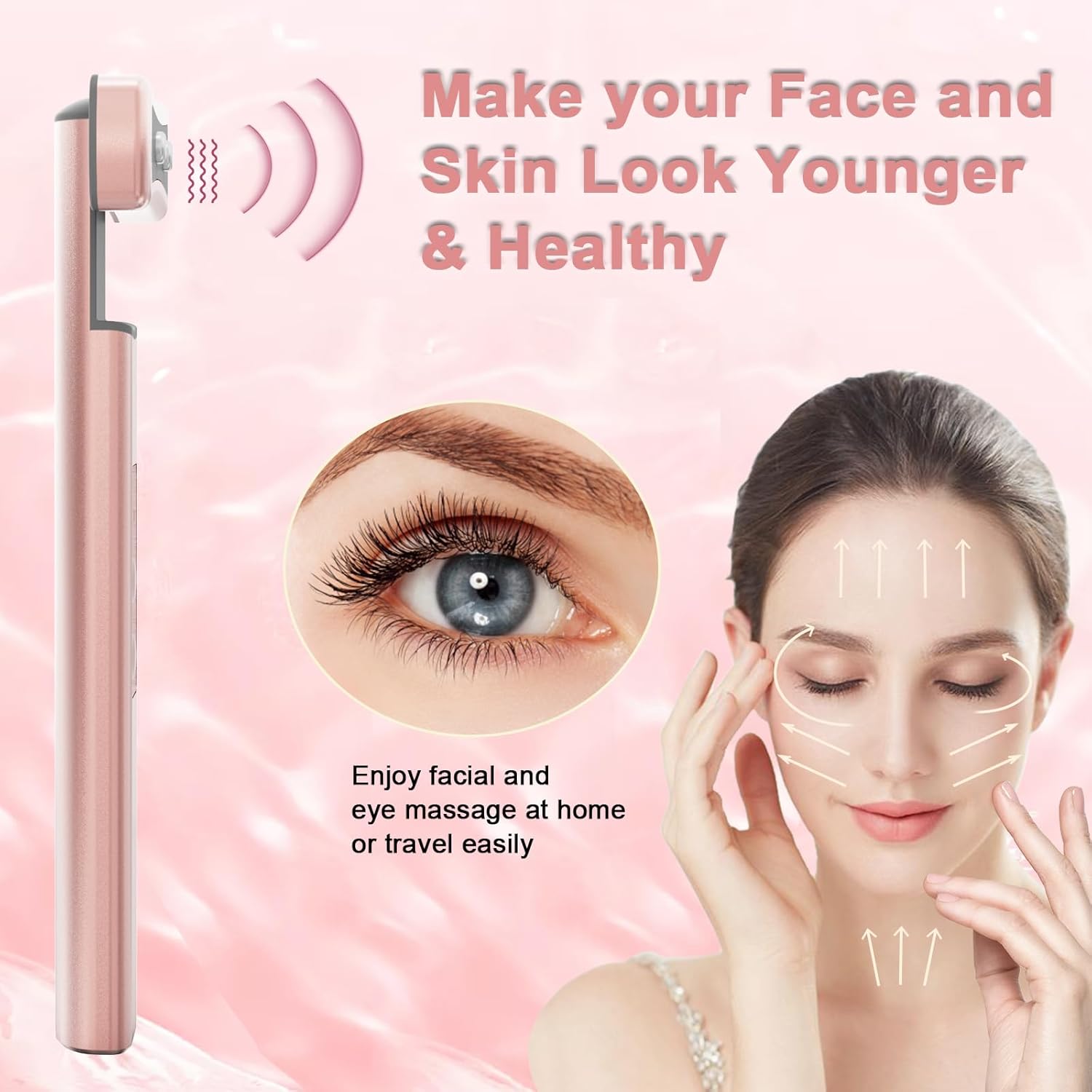 Red Light Therapy for Face, 6 in 1 LED Light Therapy Eye Equipment for Skin,Face Wand with Facial Massager, Skincare Facial Wand,Vibration, Thermal, Microcurrent,Portable Beauty Tools - Image 3