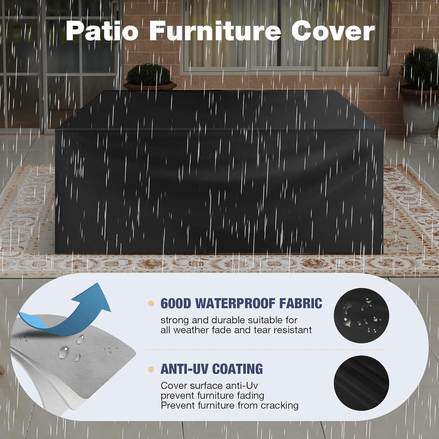 Aoxun Aluminum Patio Furniture Set 7 Seats, Oversized Outdoor Sectional with Washable Thick Cushions, Coffee Table and Waterproof Cover, Patio Conversation Sets for Porch, Balcony, Deck - Image 8