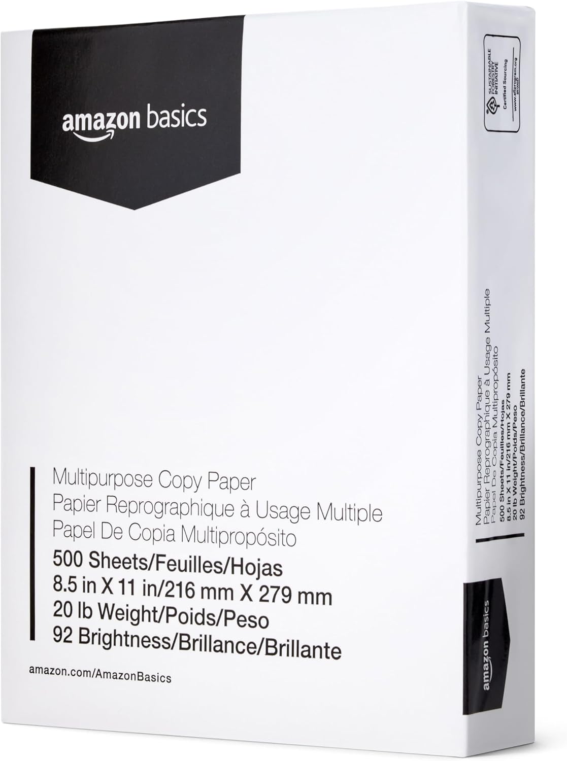 Amazon Basics Multipurpose Copy Printer Paper, 20 lb, 8.5 x 11 Inches, 8 Reams (4,000 Sheets), 92 Bright White, Great for Crisp Ink Printing - Image 6