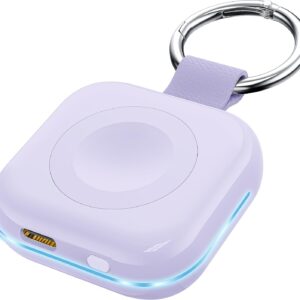 Portable Travel Charger for Apple Watch Series 8,Wireless iWatch Charger 1200mAh Power Bank with Charging Cable, Purse Keychain Smart Chargers for Apple Watch Series 11/10/9/8/7/6/SE/5/4/3/2/1/UItra