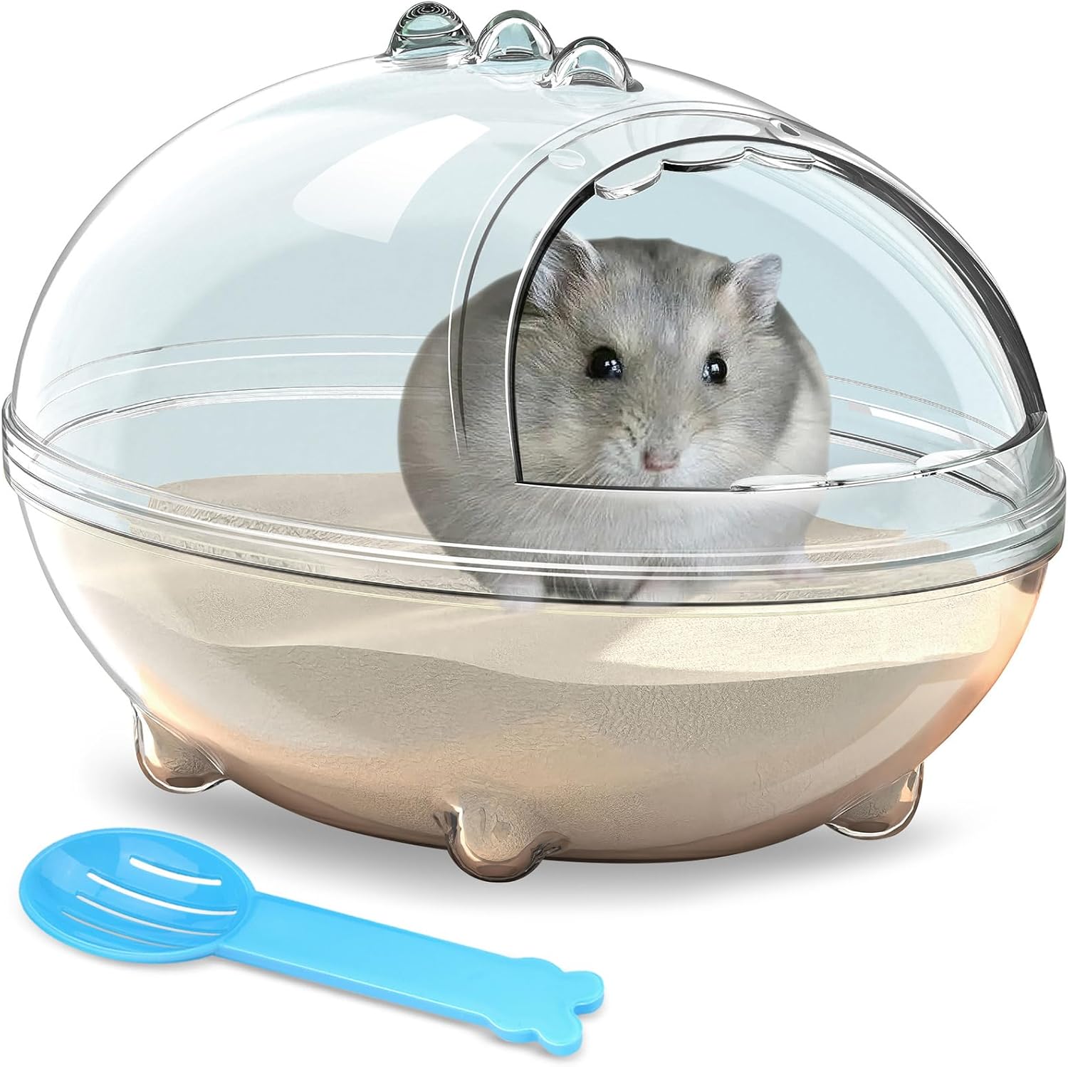 lazYYzal Hamster Bathroom,Hamster Bathtub Box,dust Bath for Hamster,Hamster Sand Bath Container,Hamster Bath,Hamster Bathing Bowl,Transparent Hamster Bathtub Toilet for Hamster Accessories (S)