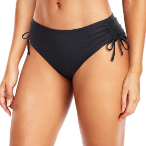 Daci Women Mid Waist Bikini Bottoms – Full Coverage Swim Bathing Suit Bottom Side Tied Swimsuit Bottoms
