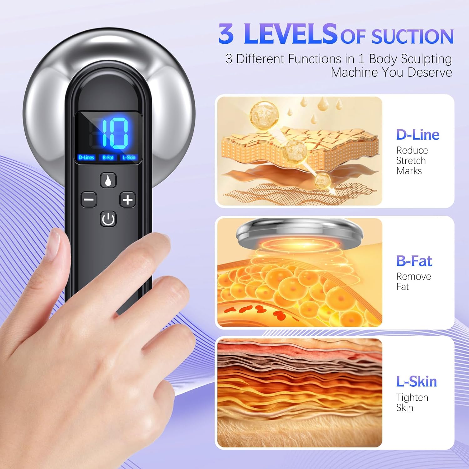 COMEBY Body Sculpting Machine - Professional Handheld Cordless Cellulite Massager - Suitable for Belly, Neck, Legs, Hip, Arms - Image 3