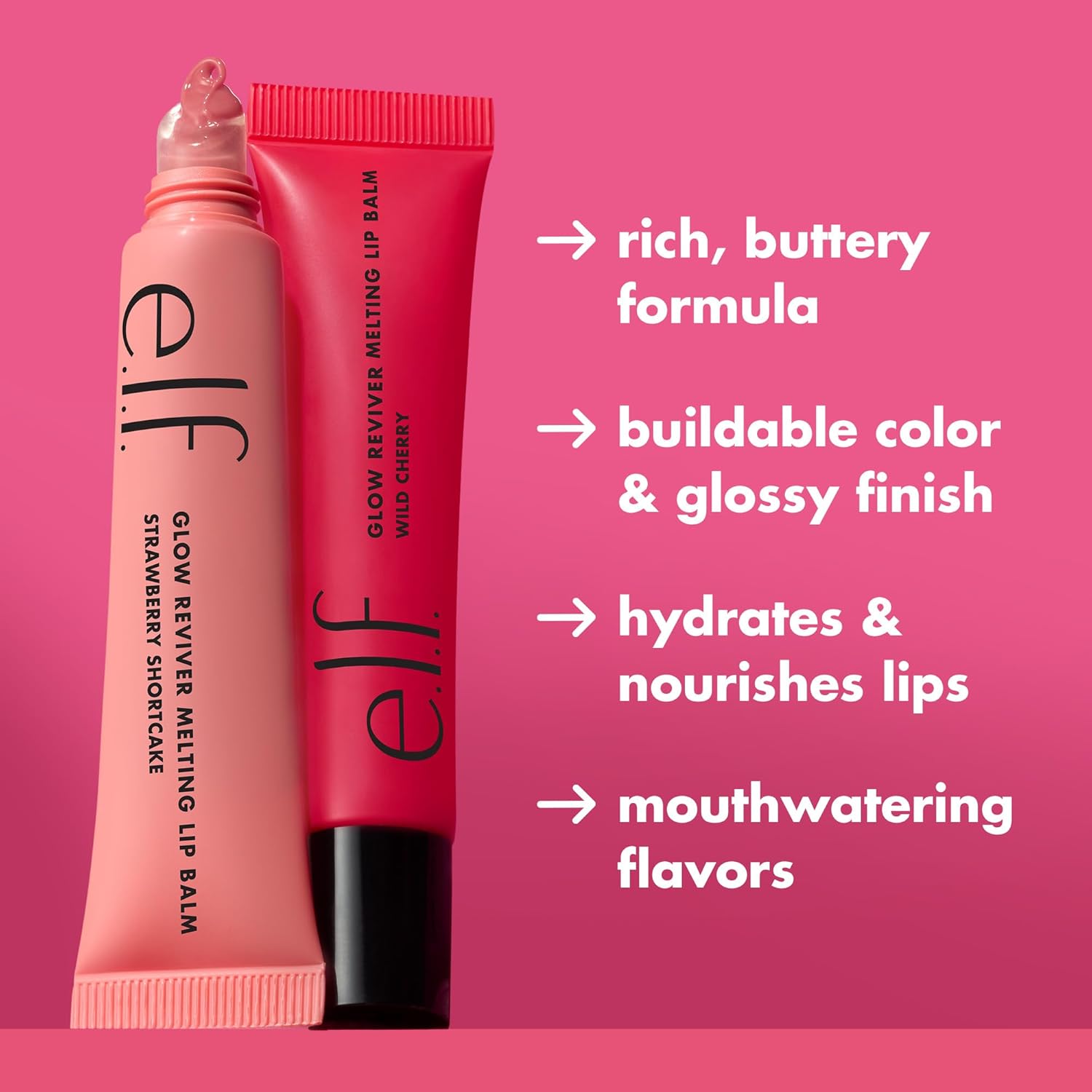 e.l.f. Glow Reviver Melting Lip Balm, Hydrating Tinted Lip Balm For A Glossy Finish & Soft, Supple Lips, Vegan & Cruelty-Free, Blackberry Sorbet - Image 3