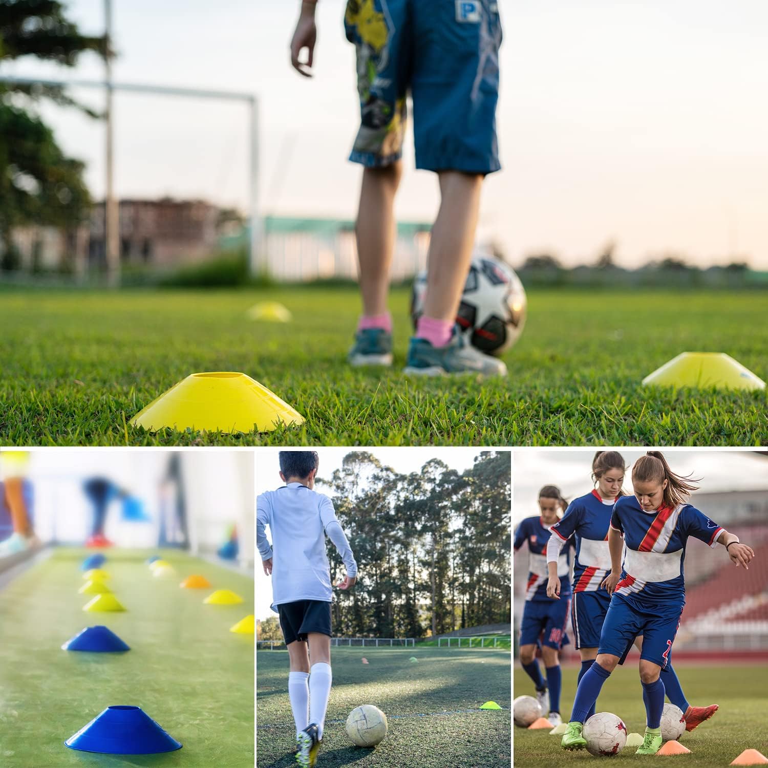 25/50/100pcs Disc Cones, Agility Soccer Cones with Carry Bag and Holder, Soccer Cones for Sports Training, Football, Soccer, Basketball, Coaching, Practice Equipment, 5 Color - Image 6
