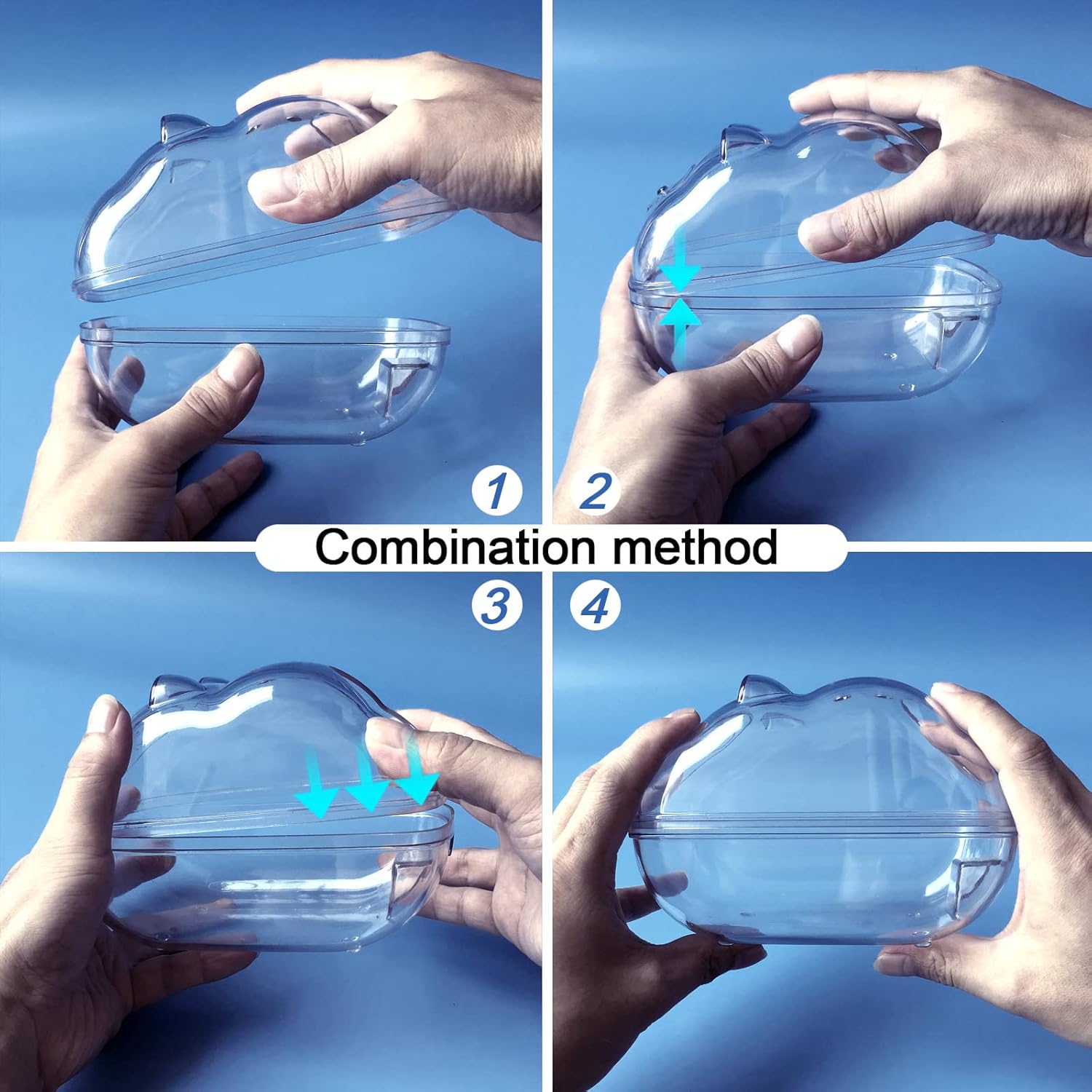 lazYYzal Hamster Bathtub,Hamster Bathroom,Small Animal Habitat Décor,Sand Bath Container Transparent Beds,Hamster Bed,Ice Bathtub,Sleep Pad Nest,Sand Bath Box for Small Pet Animals Cage Accessories(S) - Image 7
