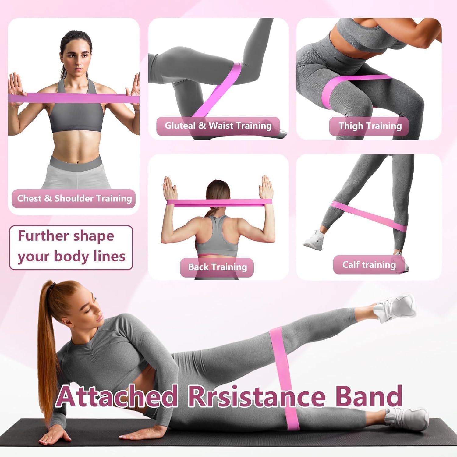 Thigh Trainer, 360°Adjustable Pelvic Floor Muscle Trainer with LED Display, Inner Thigh Exerciser with 20LB Resistance Band for Women, Home Fitness Equipment for Hip, Leg, Arm - Image 5