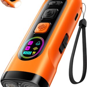 SEDULAN Dog Bark Deterrent Devices Anti Barking Device for Dogs Ultrasonic Bark Stopper Portable Dog Training Tool Indoor Outdoor Up to 50ft Correct Bad Behavior of Own or Neighbor’s Dog (Orange)
