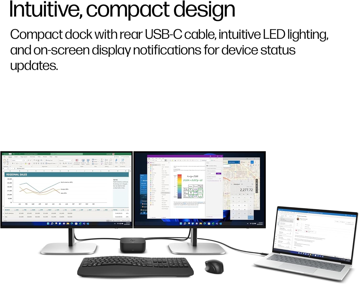 HP USB-C 100W G6 Dock, Future-Proof Design with Ambient LED Lighting and On-Screen Display Notifications, Additional USB-C Ports, Upgraded HDMI 2.1 Port, Upgraded to 120Hz Refresh Rate - Image 8