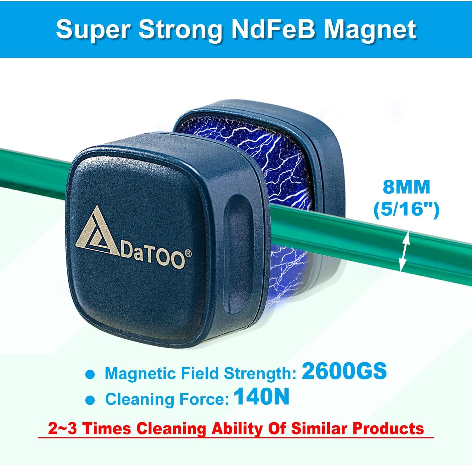 DaToo Aquarium Mini Magnetic Scrubber Scraper Small Fish Tank Cleaner Nano Glass Aquarium Cleaning Tools with Super Strong Magnet - Image 4