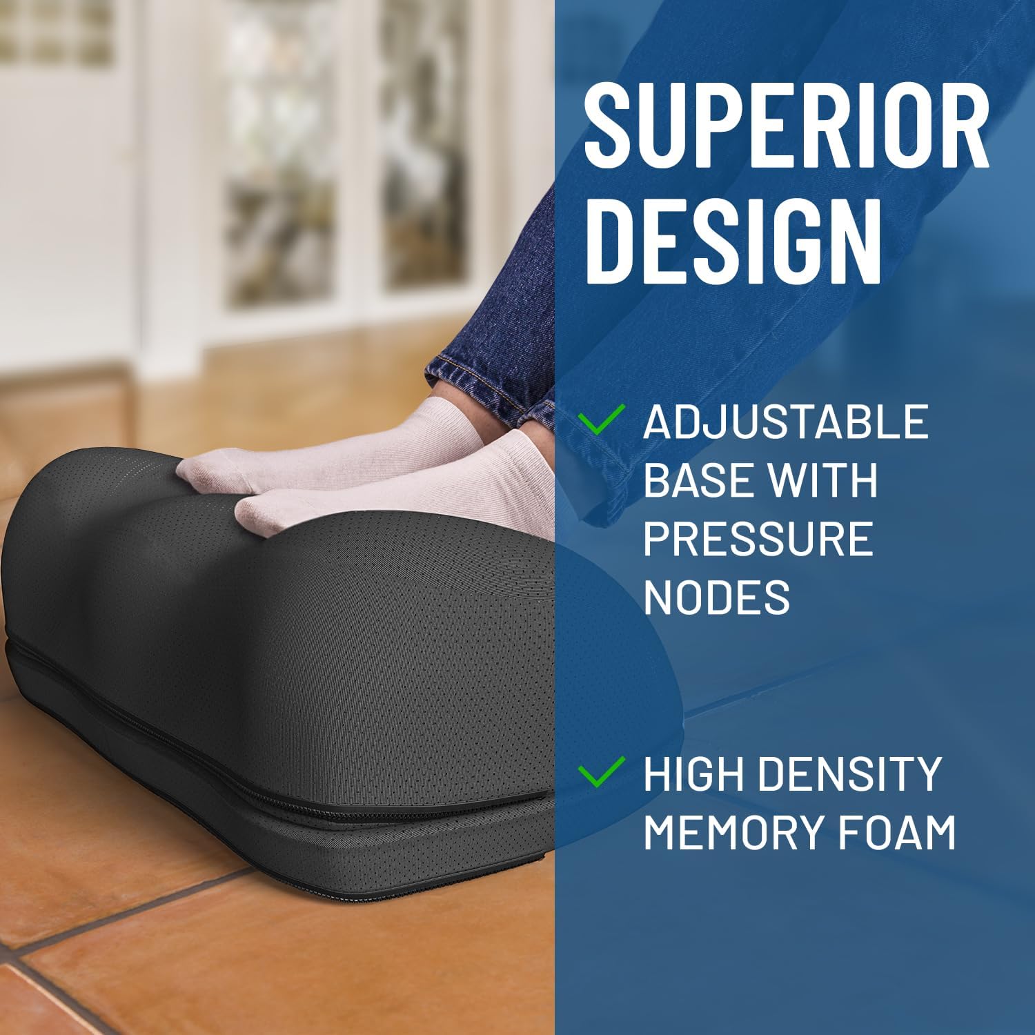Elevate Series by Everlasting Comfort Adjustable Cloud Foot Rest for Under Desk at Work with Pressure Point Nodes - Comfortable Memory Foam Office Foot Stool & Desk Pillow, Gaming & Home Accessories - Image 2