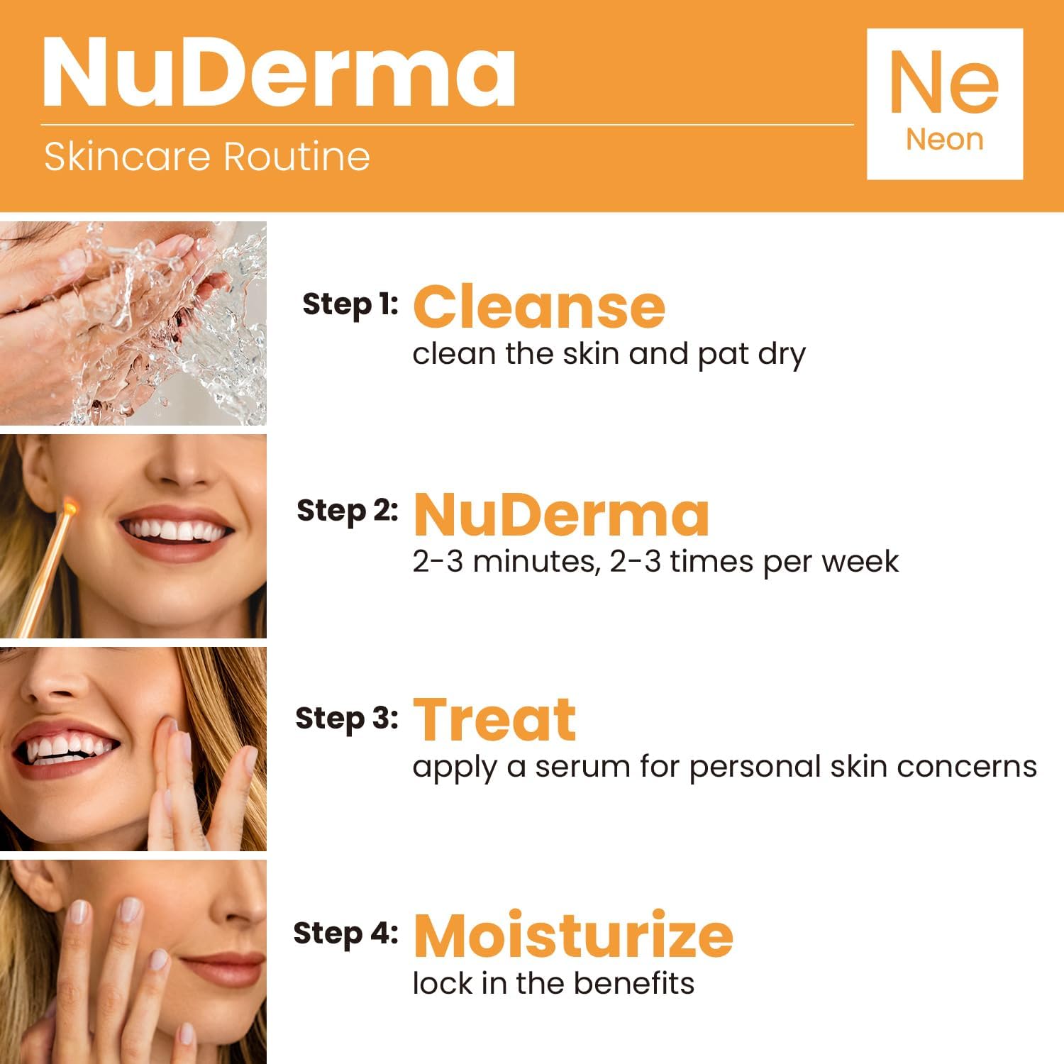 Pure Daily Care NuDerma Handheld Skin Therapy Wand Machine w/Neon – Anti-Aging - Skin Tightening - Wrinkle Reducing - Dark Circles – Clarifying - Hair & Scalp Stimulator - Image 6
