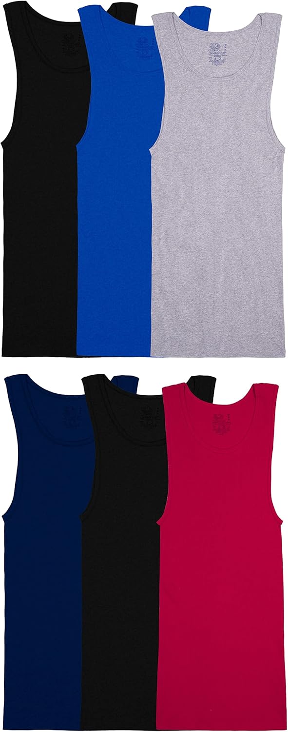 Fruit of the Loom Men's Sleeveless Tag Free Moisture Wicking Tank A-Shirt