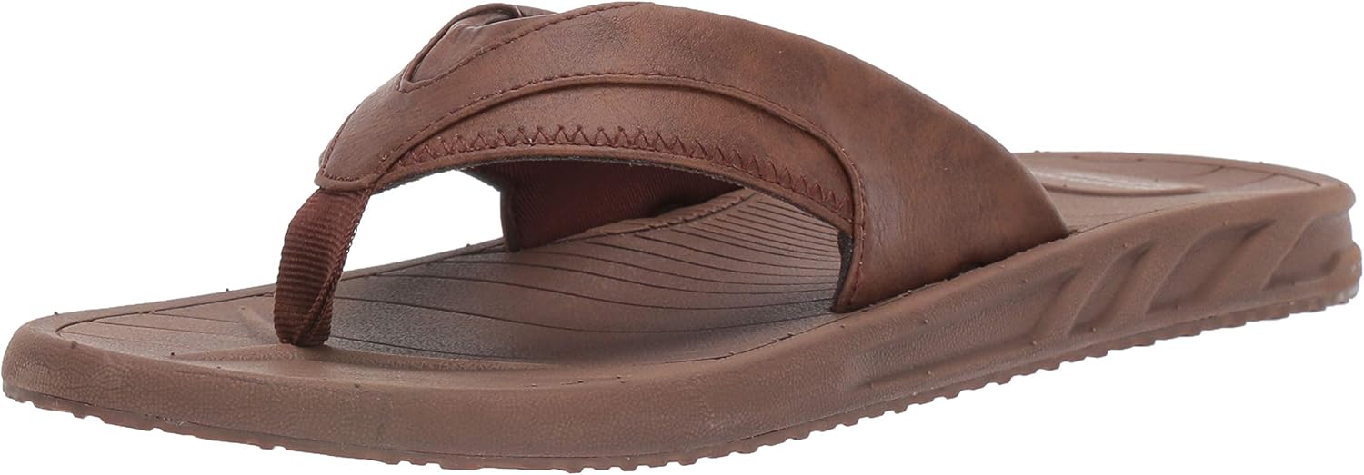 Amazon Essentials Men's Slip-on Flip Flop Comfort Sandals with Enhanced Grip, Cushioning