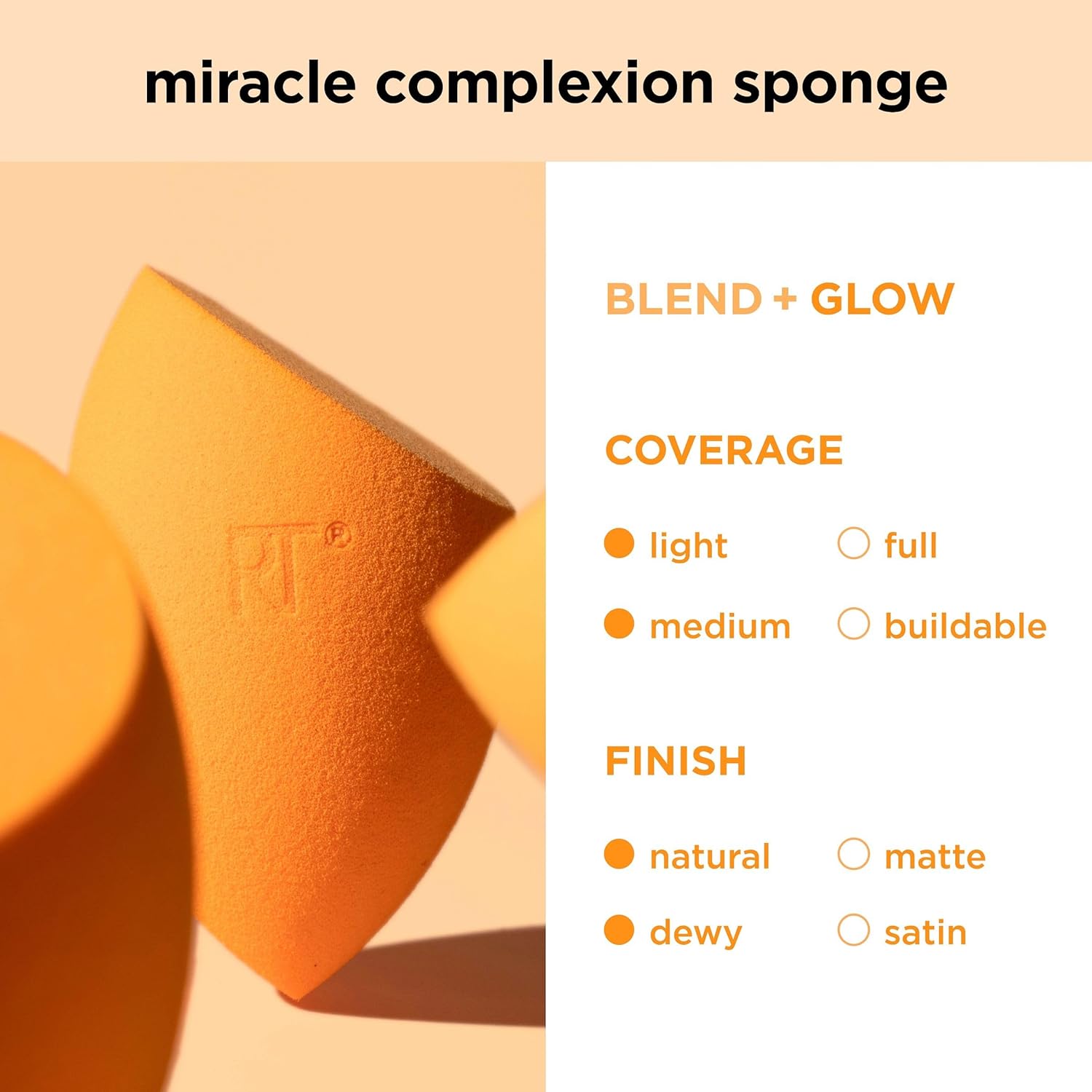 Real Techniques Miracle Complexion Beauty Sponge Makeup Blender, Set of 4 - Image 9